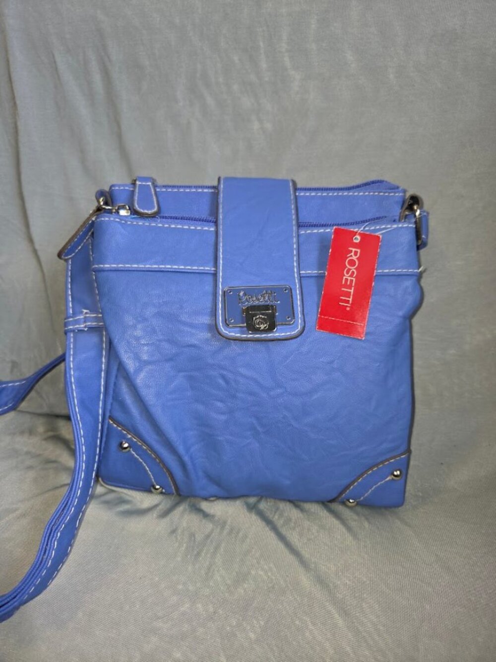 Rosetti Blue Hydrangea Leather look Purse NWT Crossbody